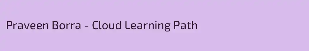 Praveen Borra - Cloud Learning Path